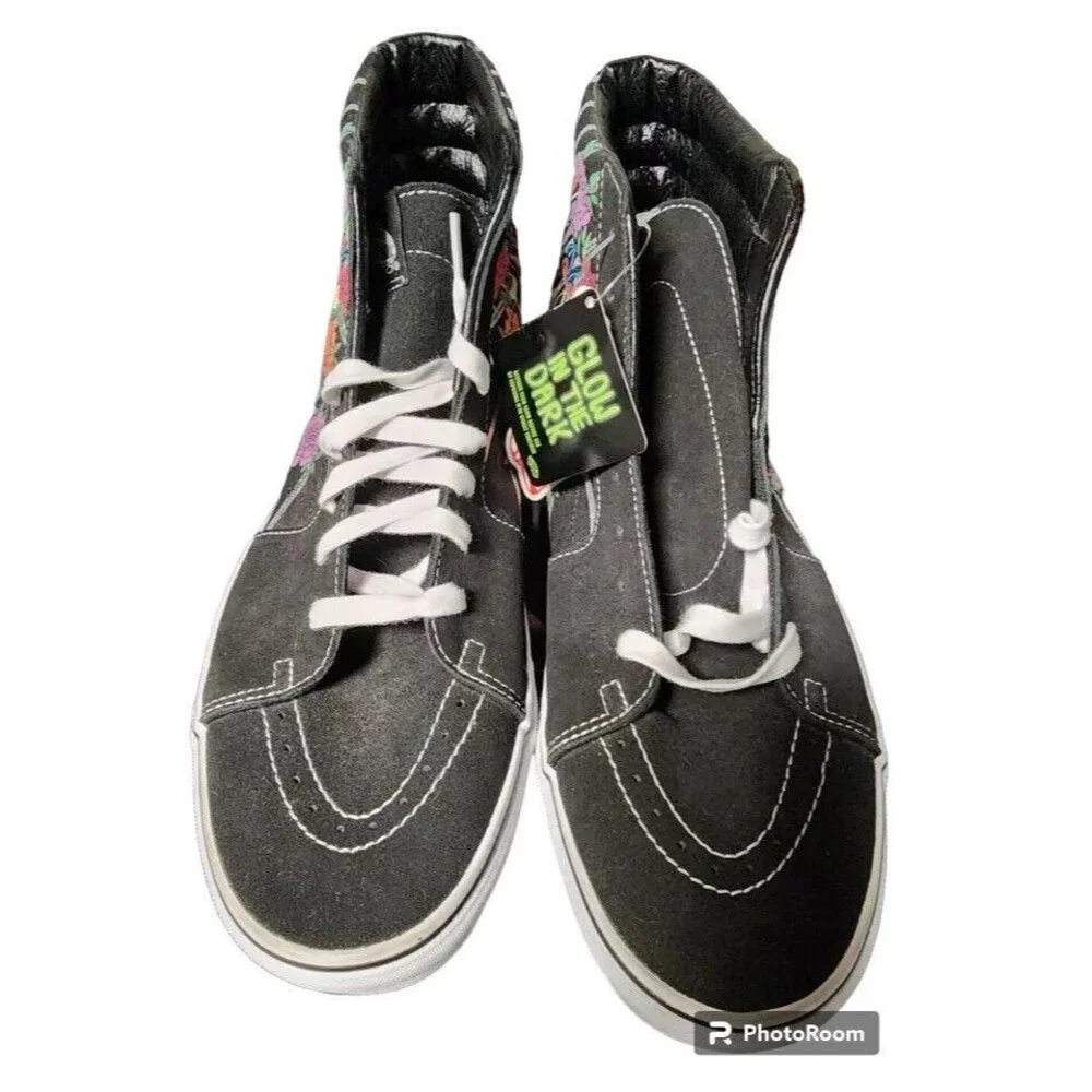 Vans SK8Hi Dia De Los Muertos NEW Sneakers Suede Size 13 Glow In The Dark
